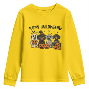 Funny Halloween Dachshund Youth Sweatshirt Happy Halloweenie TS12 Daisy Print Your Wear