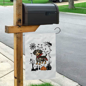 Funny Halloween Gift Garden Flag Trick Or Treat With My Dachshund Dracula TS12 Print Your Wear