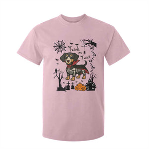 Funny Halloween Gift T Shirt For Kid Trick Or Treat With My Dachshund Dracula TS12 Light Pink Print Your Wear