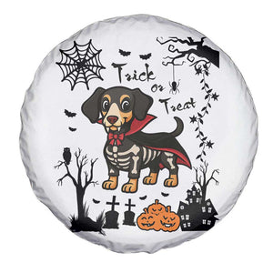 Funny Halloween Gift Spare Tire Cover Trick Or Treat With My Dachshund Dracula TS12 Print Your Wear