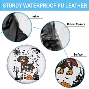 Funny Halloween Gift Spare Tire Cover Trick Or Treat With My Dachshund Dracula TS12 Print Your Wear