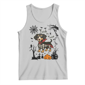 Funny Halloween Gift Tank Top Trick Or Treat With My Dachshund Dracula TS12 Ash Print Your Wear