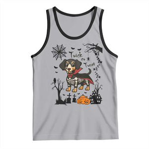 Funny Halloween Gift Tank Top Trick Or Treat With My Dachshund Dracula TS12 Athletic Heather Black Print Your Wear