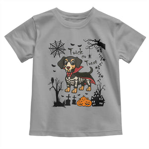 Funny Halloween Gift Toddler T Shirt Trick Or Treat With My Dachshund Dracula TS12 Sport Gray Print Your Wear