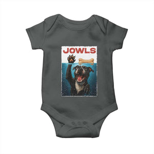 Pitbull Lover Baby Onesie Funny Jowls Horror Dog Poster TS12 Dark Heather Print Your Wear
