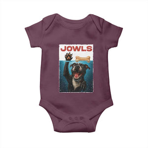 Pitbull Lover Baby Onesie Funny Jowls Horror Dog Poster TS12 Maroon Print Your Wear