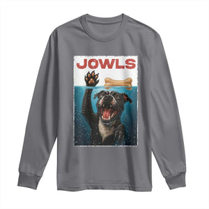 Pitbull Lover Long Sleeve Shirt Funny Jowls Horror Dog Poster TS12 Charcoal Print Your Wear