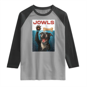 Pitbull Lover Raglan Shirt Funny Jowls Horror Dog Poster TS12 Sport Gray Black Print Your Wear