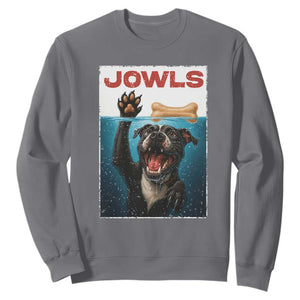 Pitbull Lover Sweatshirt Funny Jowls Horror Dog Poster TS12 Charcoal Print Your Wear
