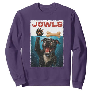 Pitbull Lover Sweatshirt Funny Jowls Horror Dog Poster TS12 Purple Print Your Wear