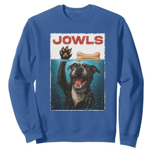 Pitbull Lover Sweatshirt Funny Jowls Horror Dog Poster TS12 Royal Blue Print Your Wear