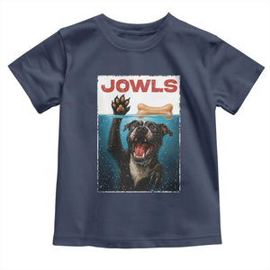 Pitbull Lover Toddler T Shirt Funny Jowls Horror Dog Poster TS12 Navy Print Your Wear