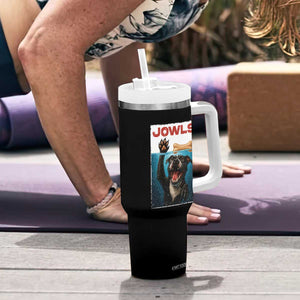 Pitbull Lover Tumbler With Handle Funny Jowls Horror Dog Poster TS12 Print Your Wear