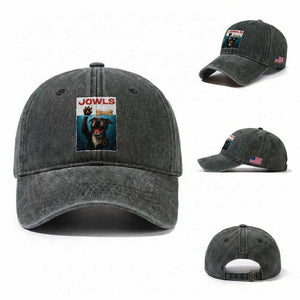 Pitbull Lover Washed Cotton Baseball Cap Funny Jowls Horror Dog Poster TS12 Washed Cap Universal Fit Dark Green Print Your Wear