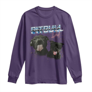 Pitbull Dad Long Sleeve Shirt Funny Gift For Pitbull Lover TS12 Purple Print Your Wear