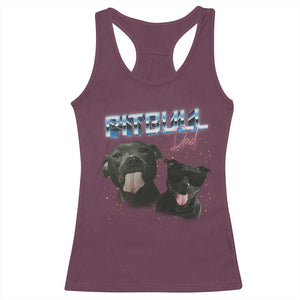 Pitbull Dad Racerback Tank Top Funny Gift For Pitbull Lover TS12 Maroon Print Your Wear