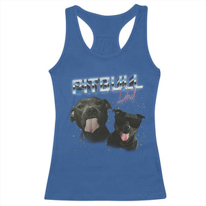 Pitbull Dad Racerback Tank Top Funny Gift For Pitbull Lover TS12 Royal Blue Print Your Wear