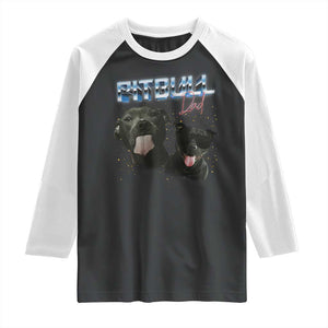Pitbull Dad Raglan Shirt Funny Gift For Pitbull Lover TS12 Black White Print Your Wear