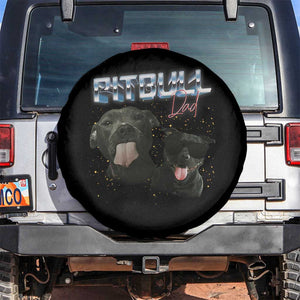 Pitbull Dad Spare Tire Cover Funny Gift For Pitbull Lover TS12 No hole Black Print Your Wear