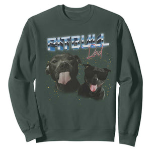 Pitbull Dad Sweatshirt Funny Gift For Pitbull Lover TS12 Dark Forest Green Print Your Wear