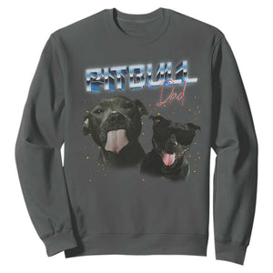 Pitbull Dad Sweatshirt Funny Gift For Pitbull Lover TS12 Dark Heather Print Your Wear