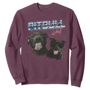 Pitbull Dad Sweatshirt Funny Gift For Pitbull Lover TS12 Maroon Print Your Wear