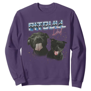 Pitbull Dad Sweatshirt Funny Gift For Pitbull Lover TS12 Purple Print Your Wear