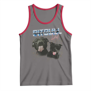 Pitbull Dad Tank Top Funny Gift For Pitbull Lover TS12 Deep Heather Red Print Your Wear