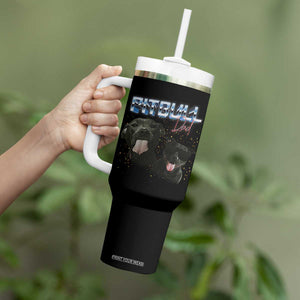 Pitbull Dad Tumbler With Handle Funny Gift For Pitbull Lover TS12 Print Your Wear