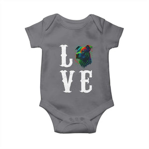 Colorful Pitbull Graphic Art For Dog Lover Baby Onesie TS12 Charcoal Print Your Wear