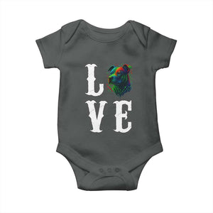 Colorful Pitbull Graphic Art For Dog Lover Baby Onesie TS12 Dark Heather Print Your Wear