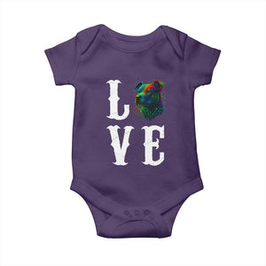 Colorful Pitbull Graphic Art For Dog Lover Baby Onesie TS12 Purple Print Your Wear