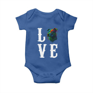 Colorful Pitbull Graphic Art For Dog Lover Baby Onesie TS12 Royal Blue Print Your Wear
