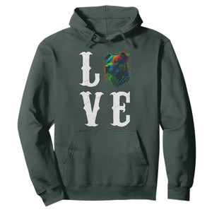 Colorful Pitbull Graphic Art For Dog Lover Hoodie TS12 Dark Forest Green Print Your Wear