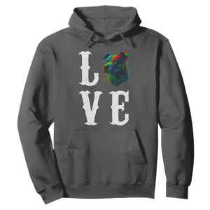 Colorful Pitbull Graphic Art For Dog Lover Hoodie TS12 Dark Heather Print Your Wear