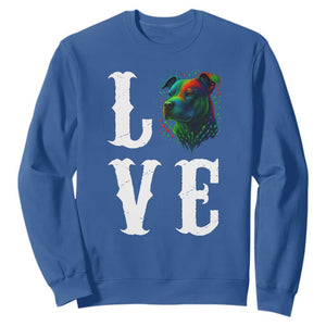 Colorful Pitbull Graphic Art For Dog Lover Sweatshirt TS12 Royal Blue Print Your Wear