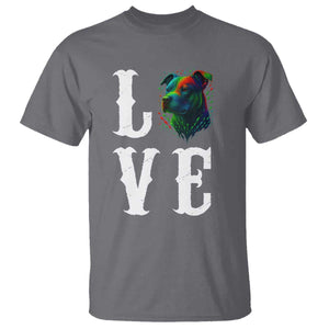 Colorful Pitbull Graphic Art For Dog Lover T Shirt TS12 Charcoal Print Your Wear
