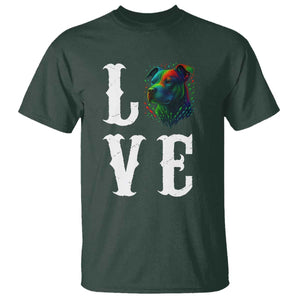 Colorful Pitbull Graphic Art For Dog Lover T Shirt TS12 Dark Forest Green Print Your Wear