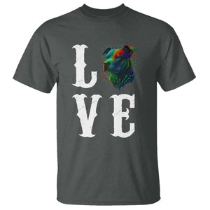 Colorful Pitbull Graphic Art For Dog Lover T Shirt TS12 Dark Heather Print Your Wear