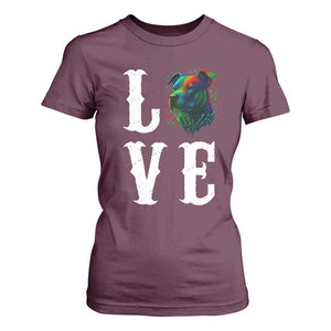 Colorful Pitbull Graphic Art For Dog Lover T Shirt For Women TS12 Maroon Print Your Wear