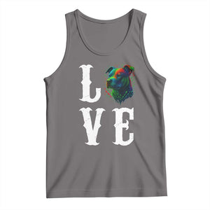 Colorful Pitbull Graphic Art For Dog Lover Tank Top TS12 Deep Heather Print Your Wear