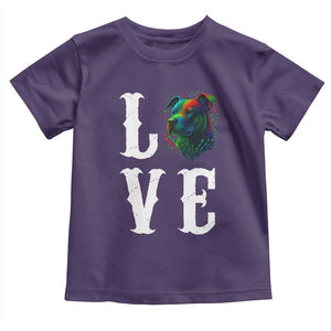 Colorful Pitbull Graphic Art For Dog Lover Toddler T Shirt TS12 Purple Print Your Wear