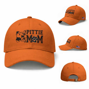Pittie Mom Baseball Cap Funny Gift For Pitbull Lover TS12 Baseball Cap Universal Fit Orange Print Your Wear