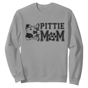 Pittie Mom Sweatshirt Funny Gift For Pitbull Lover TS12 Sport Gray Print Your Wear