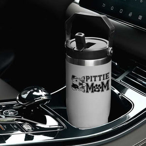 Pittie Mom Flip Straw Tumbler Funny Gift For Pitbull Lover TS12 Print Your Wear