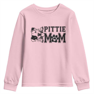 Pittie Mom Youth Sweatshirt Funny Gift For Pitbull Lover TS12 Light Pink Print Your Wear