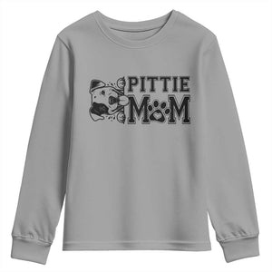 Pittie Mom Youth Sweatshirt Funny Gift For Pitbull Lover TS12 Sport Gray Print Your Wear
