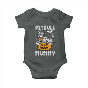 Halloween Dog Lover Baby Onesie Funny Pitbull Mummy TS12 Dark Heather Print Your Wear