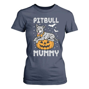 Halloween Dog Lover T Shirt For Women Funny Pitbull Mummy TS12 Navy Print Your Wear