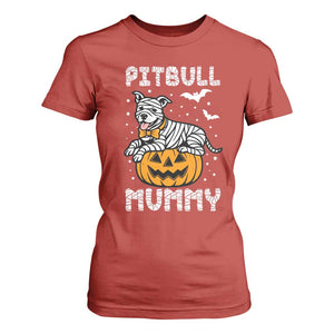 Halloween Dog Lover T Shirt For Women Funny Pitbull Mummy TS12 Red Print Your Wear